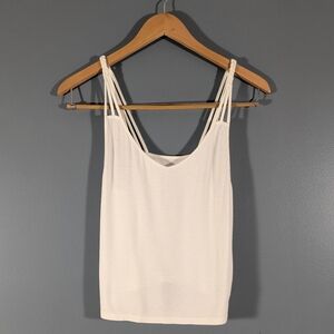 ❤️ American Eagle White Braided Three Strap Camisole Tank Top Size Small